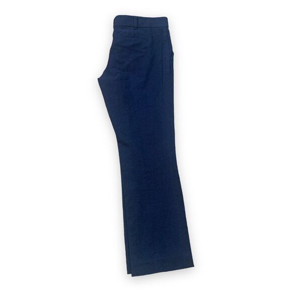 Tory Burch Navy Blue Straight Leg Trousers Lightweight Crepe Tailored Pants - Picture 9 of 14